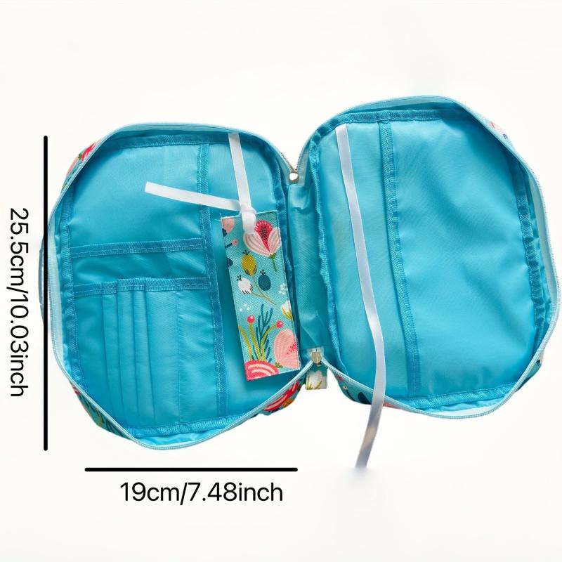 1pc Bible Bag Portable File Large Storage Printed Cosmetic Convenient Bag