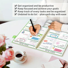 Undated Spiral Daily To Do List Planner Meal Tracker
