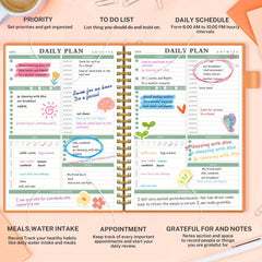 Undated Spiral Daily To Do List Planner Meal Tracker
