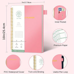 Undated Spiral Daily To Do List Planner Meal Tracker