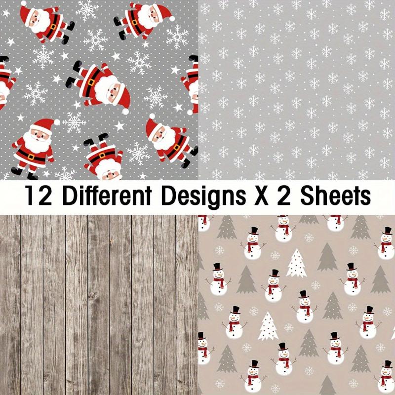 Christmas Scrapbook Paper Pad 24 Sheets 6 X 6 Cardstock Pack Single Sided