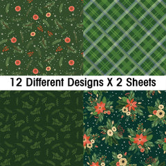 Christmas Scrapbook Paper Pad 24 Sheets 6 X 6 Cardstock Pack Single Sided