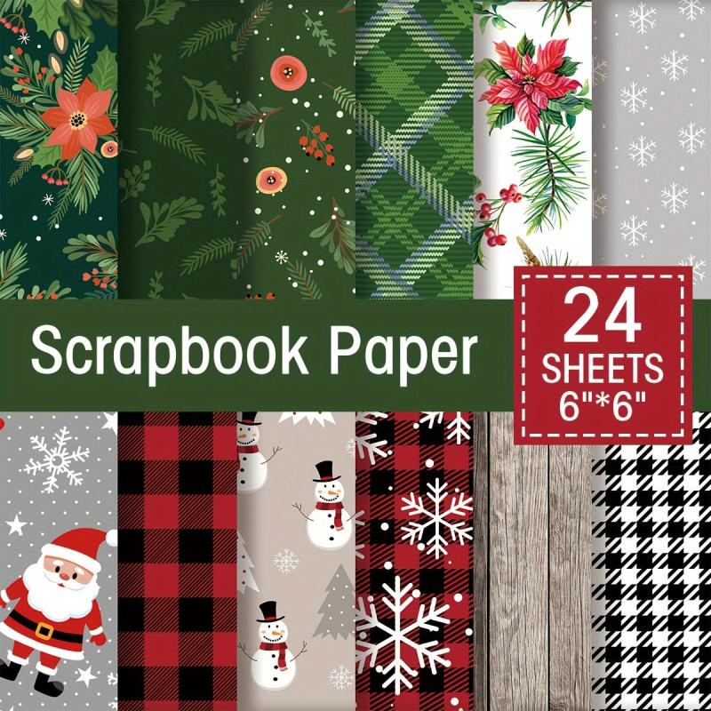 Christmas Scrapbook Paper Pad 24 Sheets 6 X 6 Cardstock Pack Single Sided
