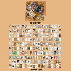 200 Sheets Bronzing Process DIY Stickers for Book Decorations