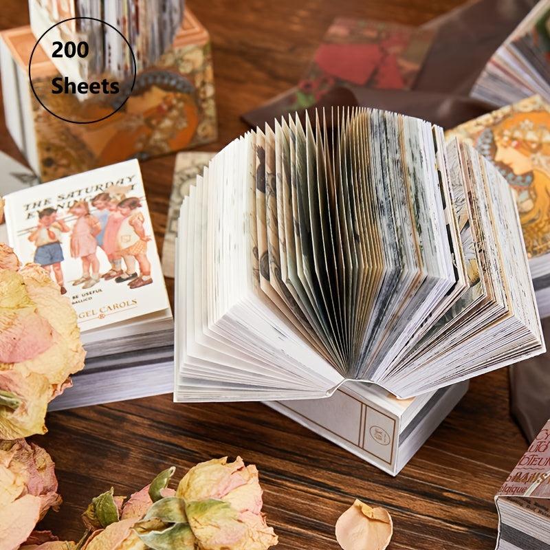 200 Sheets Bronzing Process DIY Stickers for Book Decorations