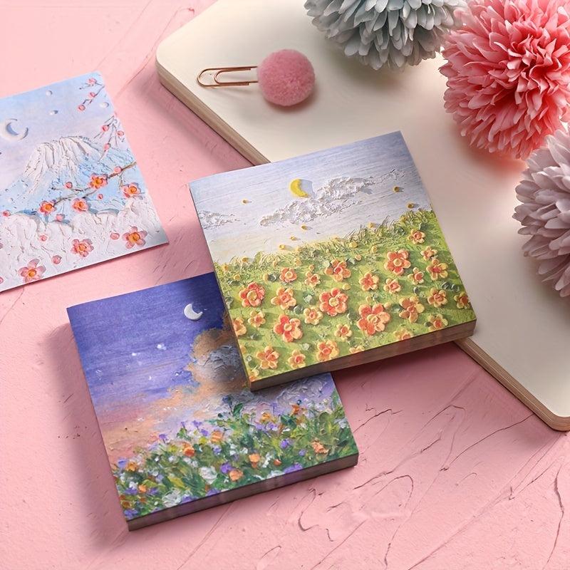 50pcs Painting Sticky Notes Girl Good Looking Student Stationery