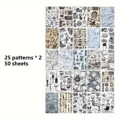 50 Sheets Plant Theme DIY Decorative Paper for Greeting Cards Origami Scrapbook