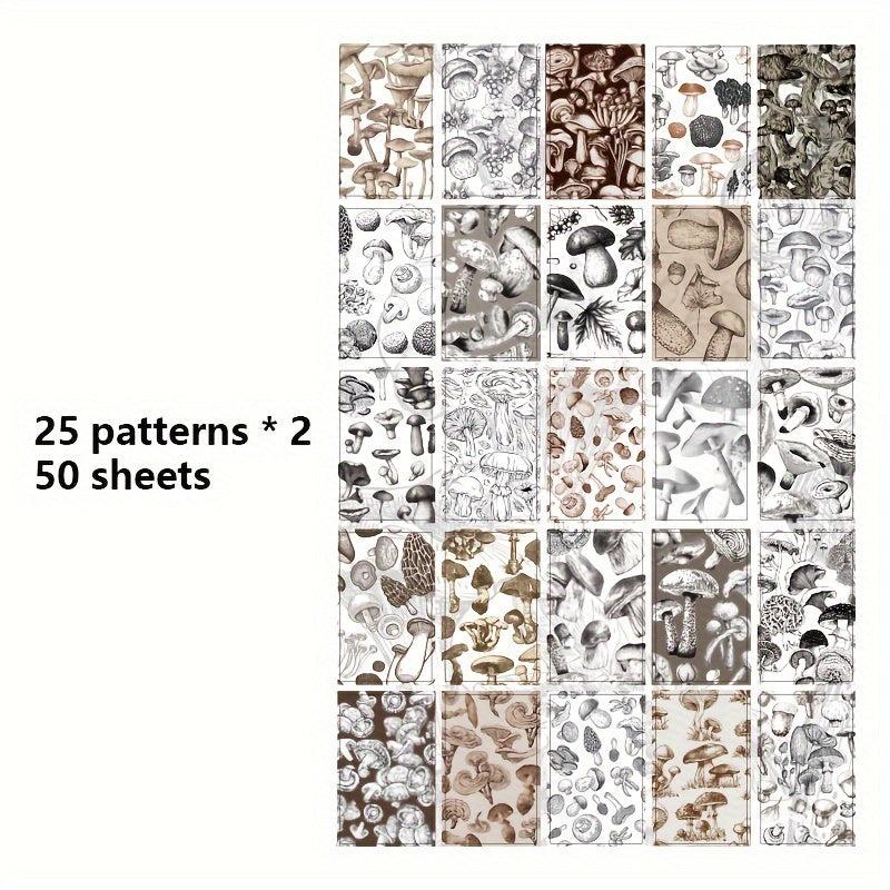 50 Sheets Plant Theme DIY Decorative Paper for Greeting Cards Origami Scrapbook