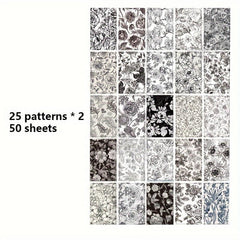 50 Sheets Plant Theme DIY Decorative Paper for Greeting Cards Origami Scrapbook