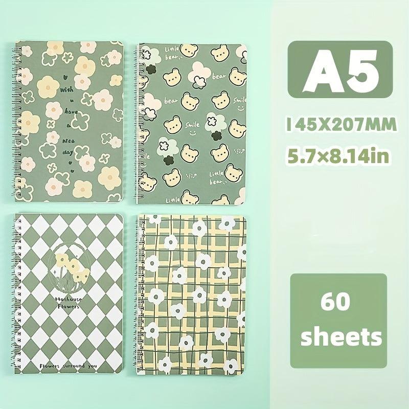 Fresh Flower Coil Book A5 Notebook Horizontal Line Inner Page