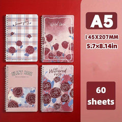 Fresh Flower Coil Book A5 Notebook Horizontal Line Inner Page