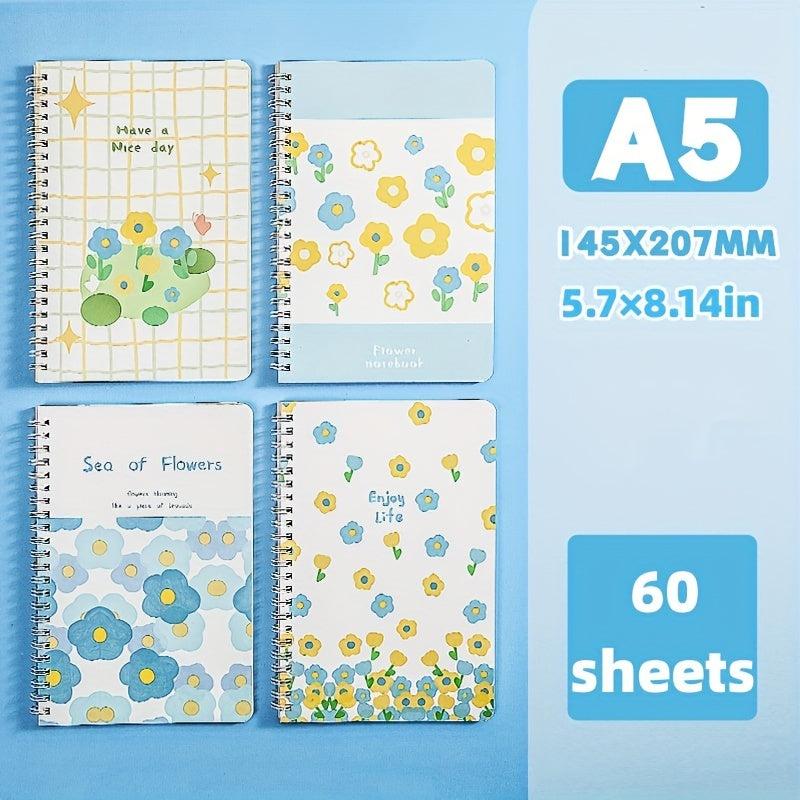 Fresh Flower Coil Book A5 Notebook Horizontal Line Inner Page