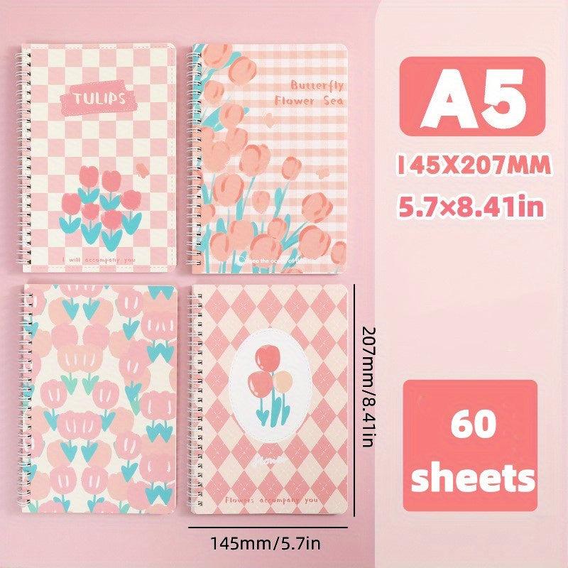 Fresh Flower Coil Book A5 Notebook Horizontal Line Inner Page
