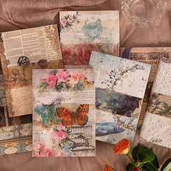 100 Pieces Vintage Scrapbook Message Paper Journal Book Material