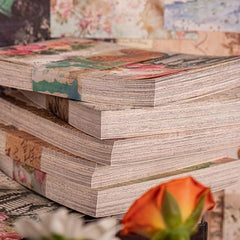 100 Pieces Vintage Scrapbook Message Paper Journal Book Material