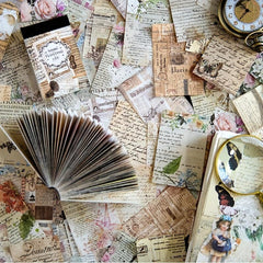 100pcs Flower Shadow Retro Hand Ledger Material Decoration