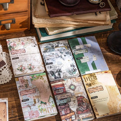 50pcs Vintage Animal Pattern Scrapbook Paper Book DIY Craft Kits
