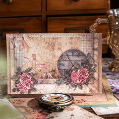 50pcs Vintage Animal Pattern Scrapbook Paper Book DIY Craft Kits