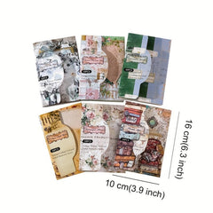 50pcs Vintage Animal Pattern Scrapbook Paper Book DIY Craft Kits