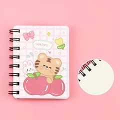 Cartoon A7 Coil Book Fun Mini Notebook 80 Sheets Student Pocket Notepad