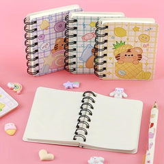 Cartoon A7 Coil Book Fun Mini Notebook 80 Sheets Student Pocket Notepad