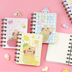 Cartoon A7 Coil Book Fun Mini Notebook 80 Sheets Student Pocket Notepad