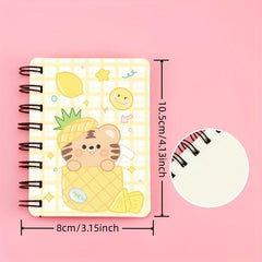 Cartoon A7 Coil Book Fun Mini Notebook 80 Sheets Student Pocket Notepad