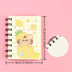 Cartoon A7 Coil Book Fun Mini Notebook 80 Sheets Student Pocket Notepad