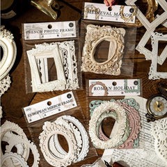 Hollow Relief Retro Frame Collage Card DIY Decorative Materials