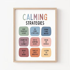 Calming Corner Strategies Poster Chart for Office Wall Decor