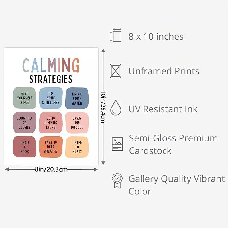 Calming Corner Strategies Poster Chart for Office Wall Decor