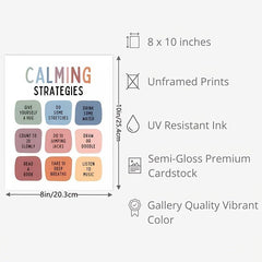 Calming Corner Strategies Poster Chart for Office Wall Decor