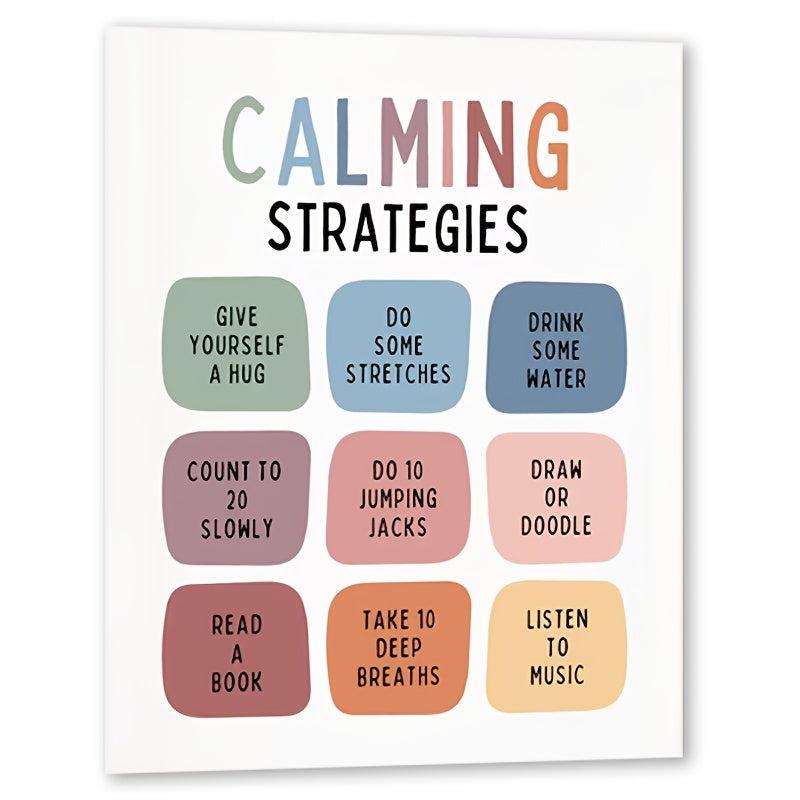 Calming Corner Strategies Poster Chart for Office Wall Decor