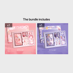 94pcs Cartoon Scrapbook Stickers Set with Notebook Tape & Paper Clip