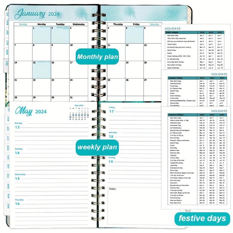 Weekly & Monthly Planner Refill 15 X 21 Jan-Dec 15 Hole Punched