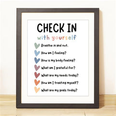 Self Care Check In Daily Checklist Feelings Check In Poster