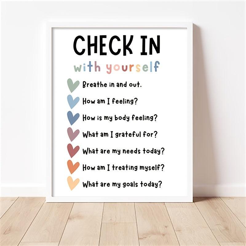Self Care Check In Daily Checklist Feelings Check In Poster