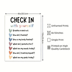 Self Care Check In Daily Checklist Feelings Check In Poster
