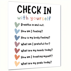 Self Care Check In Daily Checklist Feelings Check In Poster