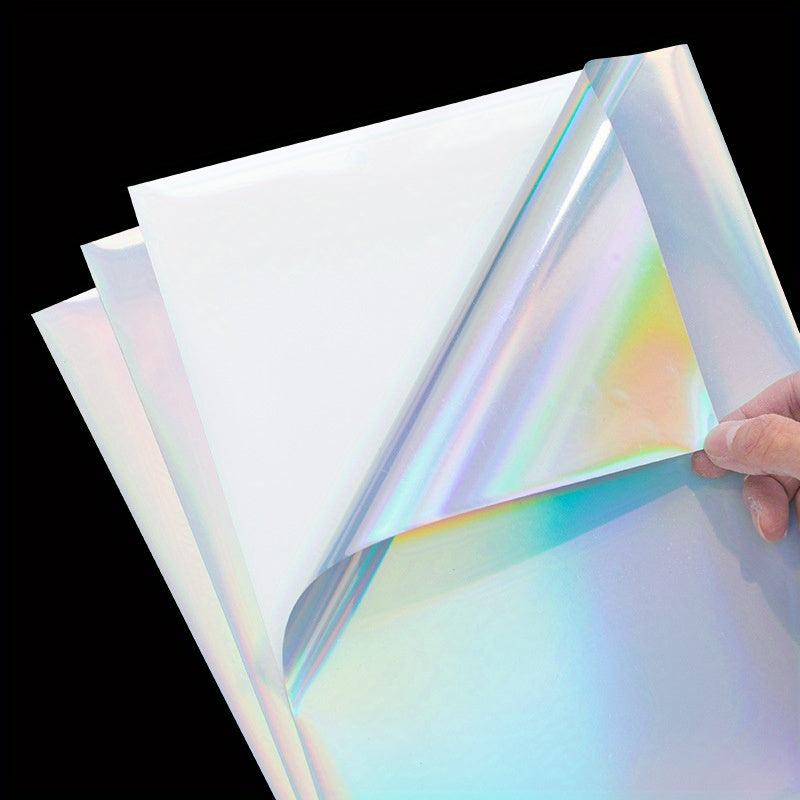 10 Sheets Holographic Clear A4 Vinyl Sticker Paper Self Adhesive Waterproof