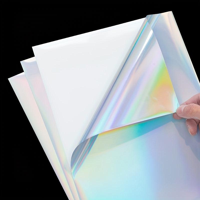 10 Sheets Holographic Clear A4 Vinyl Sticker Paper Self Adhesive Waterproof