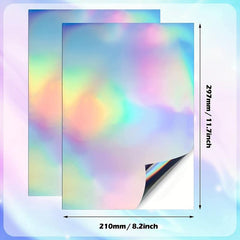 10 Sheets Holographic Clear A4 Vinyl Sticker Paper Self Adhesive Waterproof