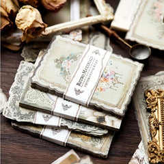 Vintage Scrapbook Paper 40 Sheets Memo Pad Material Literary Retro Style
