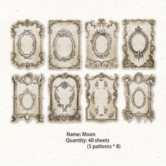 Vintage Scrapbook Paper 40 Sheets Memo Pad Material Literary Retro Style