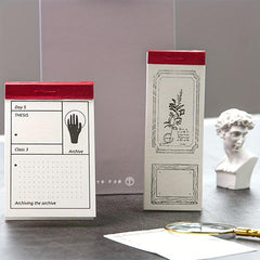 Retro Tearable Memo Book Floral Grid Message Note Pad