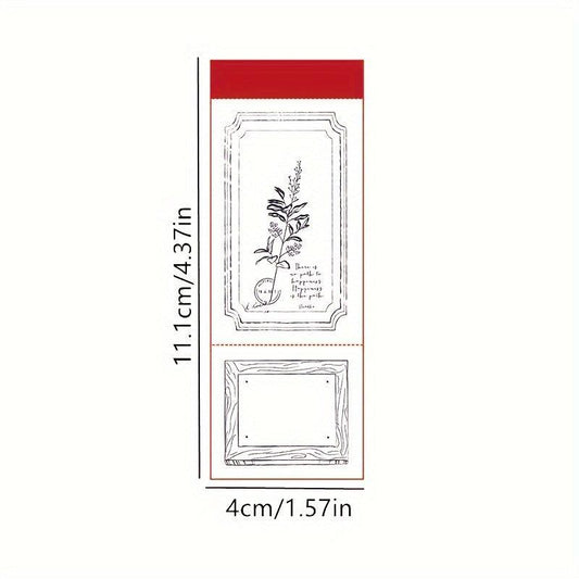Retro Tearable Memo Book Floral Grid Message Note Pad