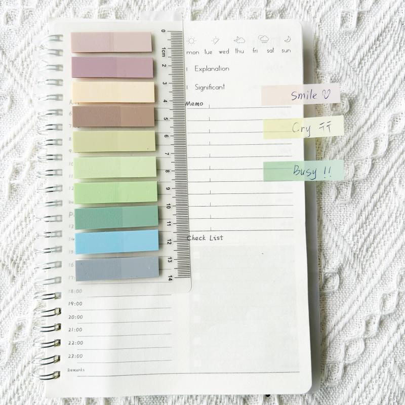200pg Waterproof Translucent Morandi Sticky Notes