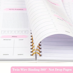 BUBU Daily Planner Notebook Undated To Do Checklist Task Priorities Meal Plan