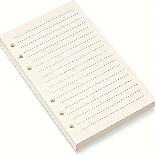 A6 Filler Paper 6 Hole Loose Leaf Paper Refillable Clip Notebook Planner Diary