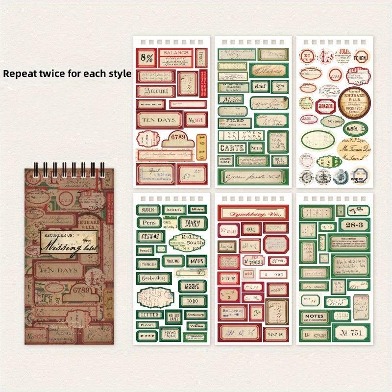 12pcs Lost Label Series Coil Stickers Pack
